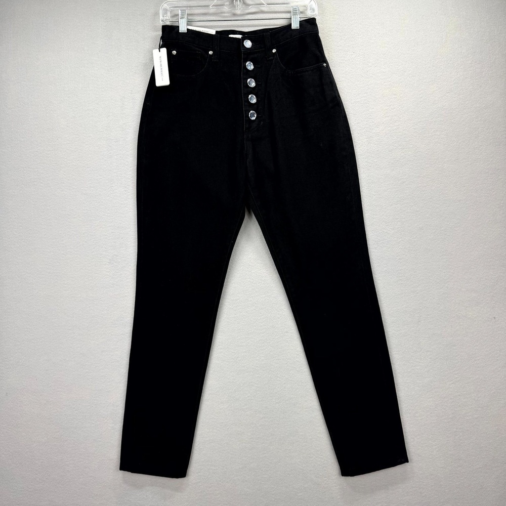 WeWoreWhat The Danielle Crystal Jeans Womens 27 Black Non Stretch Skinny Leg NEW